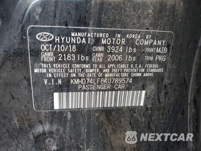 Zdjęcie 13 z 13 samochodu: 2019 HYUNDAI ELANTRA SE VIN:KMHD74LF8KU789574 - miniatura