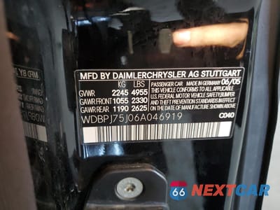 Zdjęcie 12 z 12 samochodu: 2006 MERCEDES-BENZ CL 500 VIN:WDBPJ75J06A046919 - miniatura