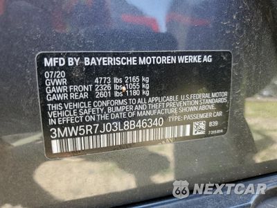 Zdjęcie 12 z 12 samochodu: 2020 BMW 330XI VIN:3MW5R7J03L8B46340 - miniatura