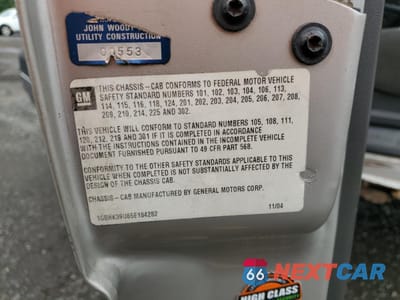 Zdjęcie 10 z 10 samochodu: 2005 CHEVROLET SILVERADO K3500 VIN:1GBHK39U65E184282 - miniatura