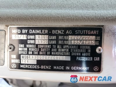 Zdjęcie 12 z 12 samochodu: 1986 MERCEDES-BENZ 300 E VIN:WDBEA30DXGA269701 - miniatura