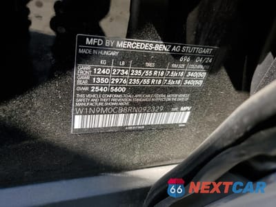 Zdjęcie 15 z 15 samochodu: 2024 MERCEDES-BENZ EQB 250+ VIN:W1N9M0CB8RN092329 - miniatura