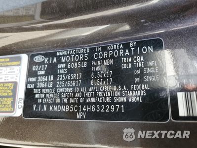 Zdjęcie 15 z 15 samochodu: 2017 KIA SEDONA LX VIN:KNDMB5C14H6322971 - miniatura