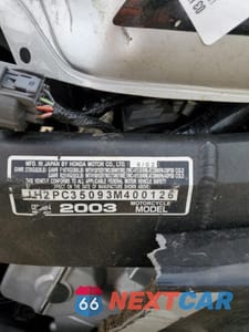 Zdjęcie 8 z 9 samochodu: 2003 HONDA CBR600 F4 VIN:JH2PC35093M400126 - miniatura