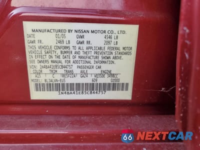 Zdjęcie 12 z 12 samochodu: 2005 NISSAN MAXIMA SE VIN:1N4BA41E85C844757 - miniatura