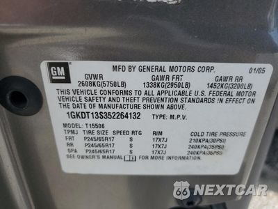 Zdjęcie 13 z 13 samochodu: 2005 GMC ENVOY VIN:1GKDT13S352264132 - miniatura
