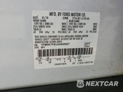 Zdjęcie 13 z 13 samochodu: 2018 FORD EXPLORER LIMITED VIN:1FM5K7F83JGA85927 - miniatura