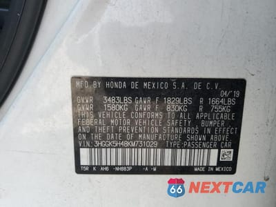 Zdjęcie 12 z 12 samochodu: 2019 HONDA FIT LX VIN:3HGGK5H48KM731029 - miniatura