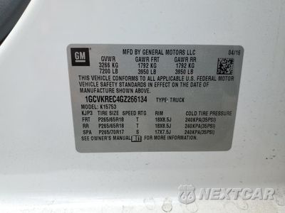 Zdjęcie 14 z 14 samochodu: 2016 CHEVROLET SILVERADO K1500 LT VIN:1GCVKREC4GZ266134 - miniatura