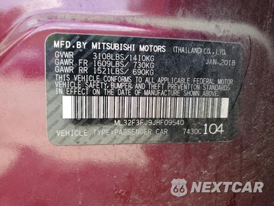 Zdjęcie 12 z 12 samochodu: 2018 MITSUBISHI MIRAGE G4 ES VIN:ML32F3FJ9JHF09540 - miniatura