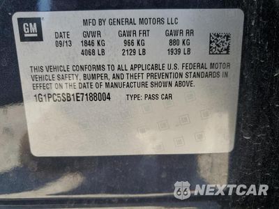 Zdjęcie 12 z 12 samochodu: 2014 CHEVROLET CRUZE LT VIN:1G1PC5SB1E7188004 - miniatura