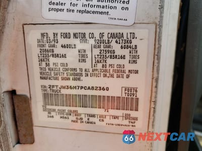 Zdjęcie 12 z 12 samochodu: 1993 FORD F350 VIN:2FTJW36M7PCA82360 - miniatura