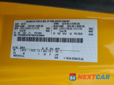 Zdjęcie 13 z 13 samochodu: 2022 FORD ECONOLINE E350 SUPER DUTY CUTAWAY VAN VIN:1FDWE3FN7NDC03964 - miniatura