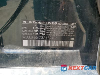 Zdjęcie 12 z 12 samochodu: 2003 MERCEDES-BENZ E 320 VIN:WDBUF65J73A179106 - miniatura