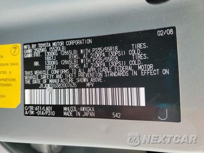 Zdjęcie 13 z 13 samochodu: 2008 LEXUS RX 400H VIN:JTJGW31U382007635 - miniatura