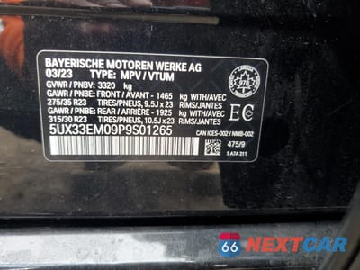 Zdjęcie 14 z 14 samochodu: 2023 BMW X7 M60I VIN:5UX33EM09P9S01265 - miniatura