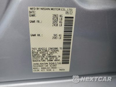Zdjęcie 12 z 12 samochodu: 2023 NISSAN ALTIMA SV VIN:1N4BL4DV3PN306156 - miniatura