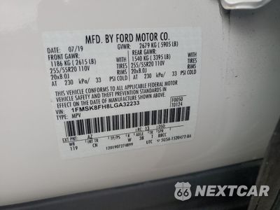 Zdjęcie 13 z 14 samochodu: 2020 FORD EXPLORER LIMITED VIN:1FMSK8FH8LGA32233 - miniatura