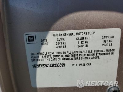 Zdjęcie 12 z 14 samochodu: 1999 PONTIAC BONNEVILLE SE VIN:1G2HX52K1XH233699 - miniatura