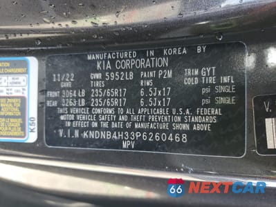 Zdjęcie 14 z 17 samochodu: 2023 KIA CARNIVAL LX VIN:KNDNB4H33P6260468 - miniatura