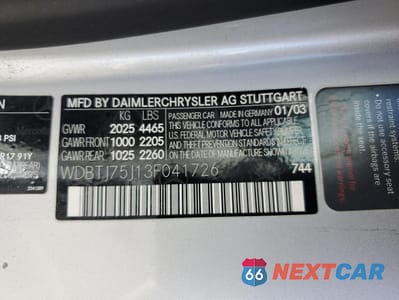 Zdjęcie 12 z 12 samochodu: 2003 MERCEDES-BENZ CLK 500 VIN:WDBTJ75J13F041726 - miniatura