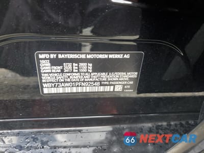 Zdjęcie 12 z 14 samochodu: 2023 BMW I4 EDRIVE 40 VIN:WBY73AW01PFN92548 - miniatura