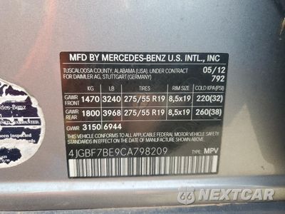 Zdjęcie 14 z 14 samochodu: 2012 MERCEDES-BENZ GL 450 4MATIC VIN:4JGBF7BE9CA798209 - miniatura