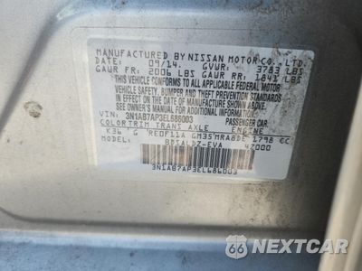 Zdjęcie 12 z 12 samochodu: 2014 NISSAN SENTRA S VIN:3N1AB7AP3EL686003 - miniatura