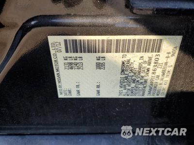 Zdjęcie 12 z 12 samochodu: 2012 NISSAN MAXIMA S VIN:1N4AA5AP7CC863803 - miniatura