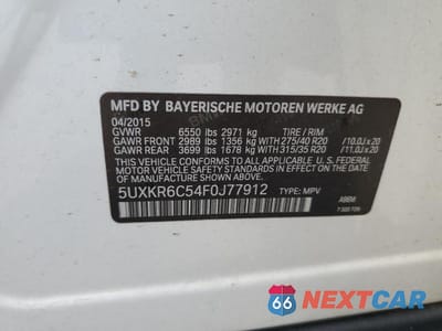 Zdjęcie 13 z 13 samochodu: 2015 BMW X5 XDRIVE50I VIN:5UXKR6C54F0J77912 - miniatura