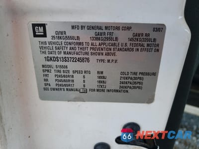 Zdjęcie 13 z 14 samochodu: 2007 GMC ENVOY VIN:1GKDS13S372245876 - miniatura