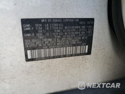 Zdjęcie 13 z 15 samochodu: 2020 SUBARU OUTBACK LIMITED XT VIN:4S4BTGND5L3200374 - miniatura