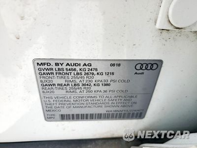 Zdjęcie 13 z 13 samochodu: 2018 AUDI Q5 PREMIUM PLUS VIN:WA1BNAFY3J2240477 - miniatura
