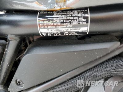Zdjęcie 9 z 9 samochodu: 2024 HONDA CMX1100 A VIN:JH2SC8309RK300607 - miniatura