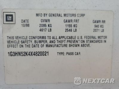 Zdjęcie 12 z 12 samochodu: 1999 OLDS 88 VIN:1G3HN52K4X4820021 - miniatura