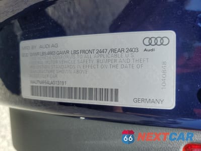 Zdjęcie 12 z 15 samochodu: 2020 AUDI A5 PREMIUM PLUS VIN:WAUTNAF54LA013191 - miniatura