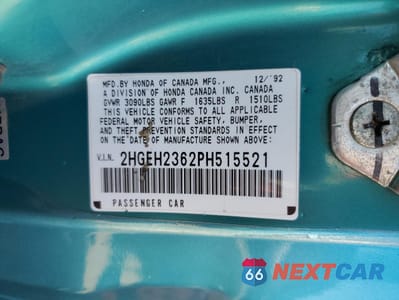 Zdjęcie 13 z 13 samochodu: 1993 HONDA CIVIC DX VIN:2HGEH2362PH515521 - miniatura