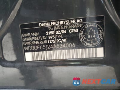 Zdjęcie 13 z 13 samochodu: 2004 MERCEDES-BENZ E 320 VIN:WDBUF65J24A534006 - miniatura