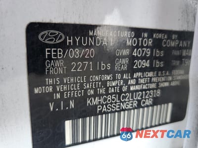Zdjęcie 13 z 16 samochodu: 2020 HYUNDAI IONIQ SEL VIN:KMHC85LC2LU212318 - miniatura