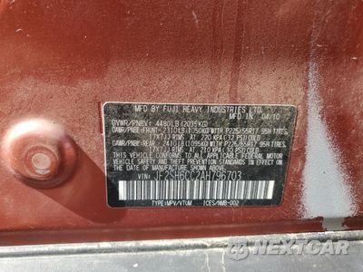 Zdjęcie 14 z 14 samochodu: 2010 SUBARU FORESTER 2.5X PREMIUM VIN:JF2SH6CC2AH796703 - miniatura