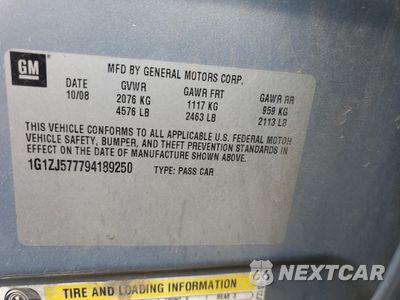 Zdjęcie 12 z 12 samochodu: 2009 CHEVROLET MALIBU 2LT VIN:1G1ZJ577794189250 - miniatura