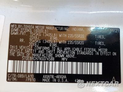 Zdjęcie 13 z 13 samochodu: 2022 TOYOTA HIGHLANDER HYBRID PLATINUM VIN:5TDEBRCH7NS074588 - miniatura