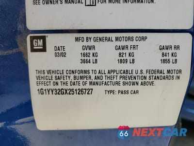 Zdjęcie 13 z 13 samochodu: 2002 CHEVROLET CORVETTE VIN:1G1YY32GX25126727 - miniatura