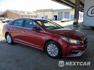 Czwarte zdjęcie samochodu z boku: 2016 HYUNDAI SONATA HYBRID VIN:KMHE24L19GA012062 - miniatura