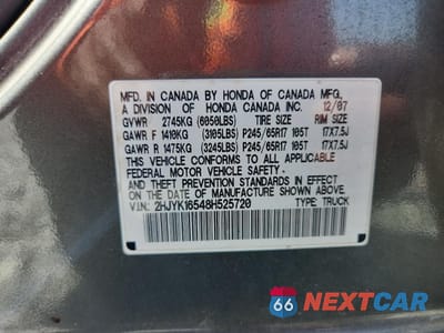 Zdjęcie 12 z 12 samochodu: 2008 HONDA RIDGELINE RTL VIN:2HJYK16548H525720 - miniatura
