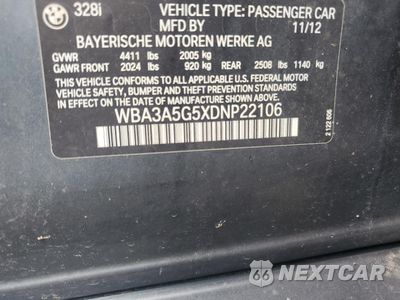 Zdjęcie 12 z 12 samochodu: 2013 BMW 328 I VIN:WBA3A5G5XDNP22106 - miniatura