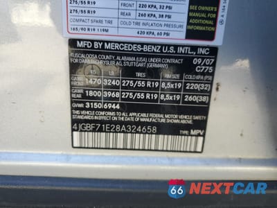 Zdjęcie 13 z 13 samochodu: 2008 MERCEDES-BENZ GL 450 4MATIC VIN:4JGBF71E28A324658 - miniatura