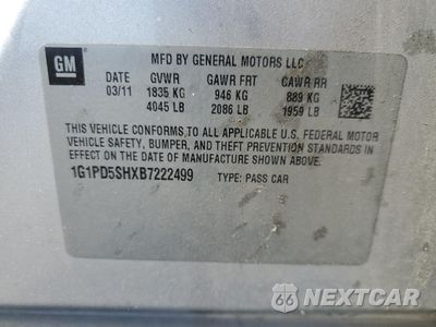Zdjęcie 12 z 14 samochodu: 2011 CHEVROLET CRUZE LS VIN:1G1PD5SHXB7222499 - miniatura