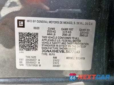 Zdjęcie 14 z 14 samochodu: 2020 CHEVROLET EQUINOX LS VIN:3GNAXHEV8LS677143 - miniatura