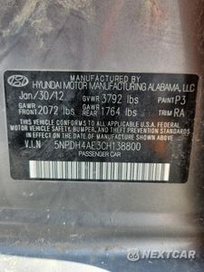 Zdjęcie 12 z 12 samochodu: 2012 HYUNDAI ELANTRA GLS VIN:5NPDH4AE3CH138800 - miniatura